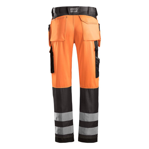 Snickers Hi-Vis Holster Pocket Trousers, Class 2, Orange image