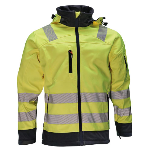 Herock Hi-Vis Gregor Softshell Jacket - Yellow/Marine image