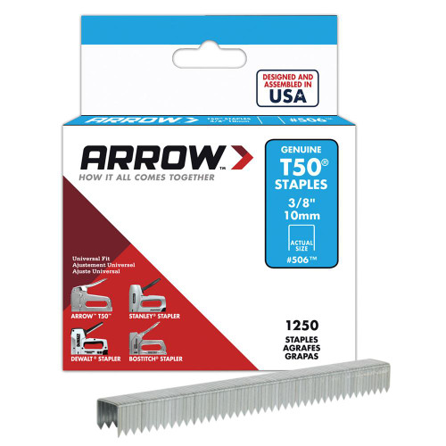 Arrow 10mm T50 Staples - Pack of 1250 image Arrow 10mm T50 Staples - Pack of 1250 image