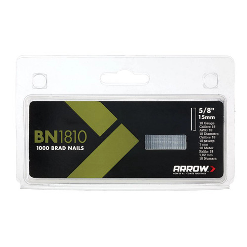 Arrow 15mm 18g Brown Head Brad Nails - Pack of 1000 image