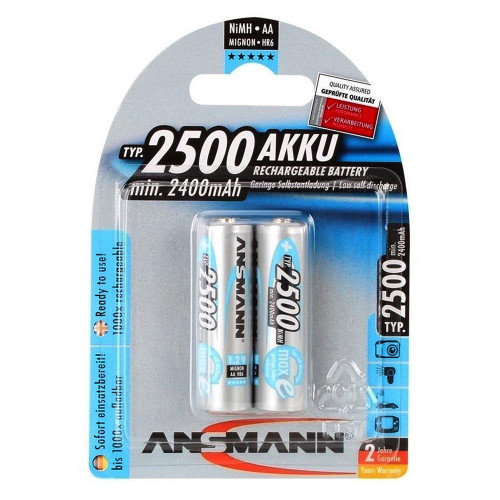 Ansmann NiMH AA 2500mAh Batteries x 2 image