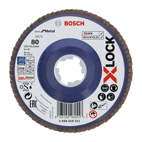 Bosch X-Lock 125mm Flap Disc Best for Metal 80 Grit image