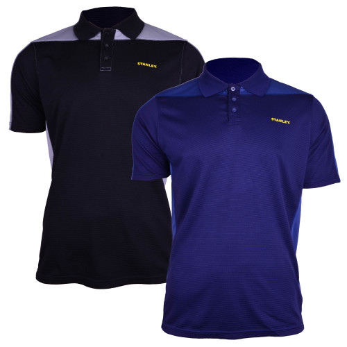 Stanley Cool DRY Polo Shirt Pack of Two - Black/Blue