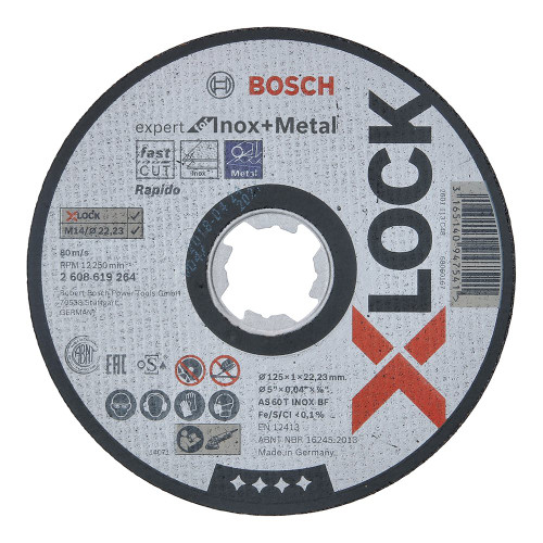 Bosch X-Lock 125 x 22.23mm Expert for Inox & Metal Straight Cutting Disc image Bosch X-Lock 125 x 22.23mm Expert for Inox & Metal Straight Cutting Disc image