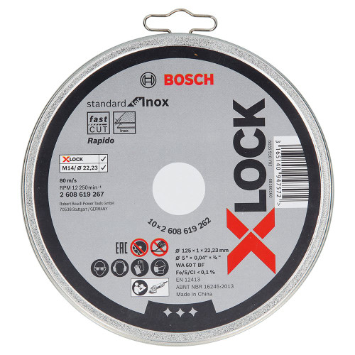 Bosch X LOCK 125 x 22.23 x 1.0mm Standard for Inox Straight