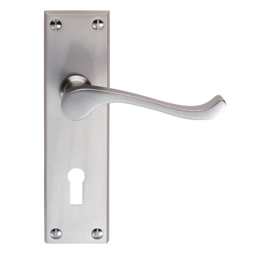 Carlisle Brass Victorian Scroll Lever Lock - Satin Chrome image