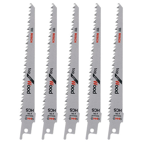 Bosch S644D HCS 150mm Reciprocating Blade (For Wood, Especially Plunge Cuts) - Pack of 5 image