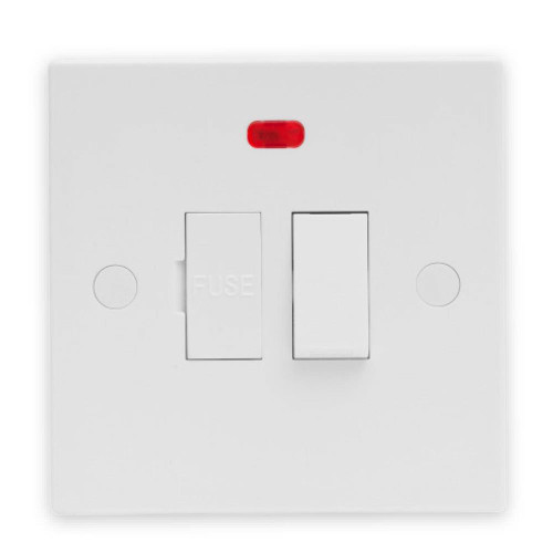 13A Connection Unit Switched DP with Neon & Flex Outlet - Pack of 10