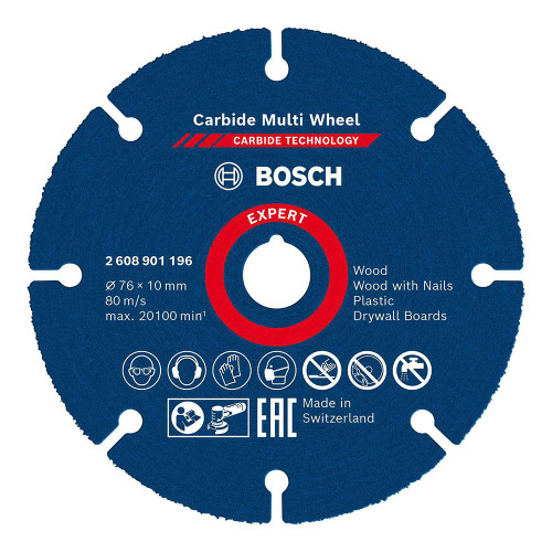 Bosch Expert Carbide 76 x 10mm Multi Wheel Cutting Disc image Bosch Expert Carbide 76 x 10mm Multi Wheel Cutting Disc image
