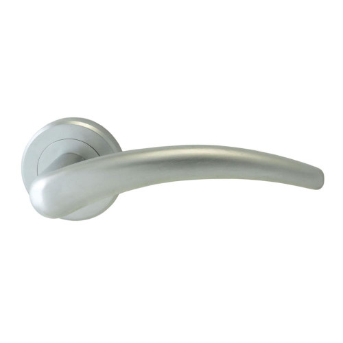 Serozzetta Luna Lever Handle On Rose - Satin Chrome image