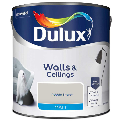 Dulux Matt Pebble Shore Grey Paint (2.5 Litre) image