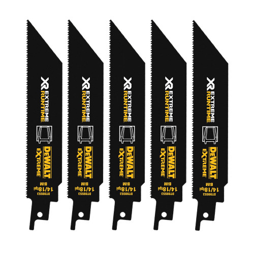 Dewalt Xtreme Runtime 152mm 14/18 TPI Metal Recip Blades 5PK