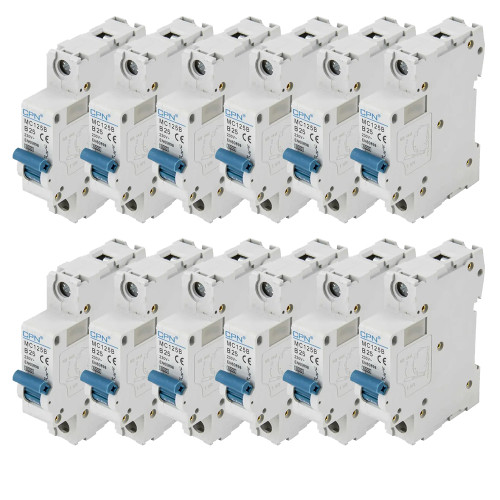 Cudis 25A Single Pole, B Curve 6KA MCB - Pack of 12 image