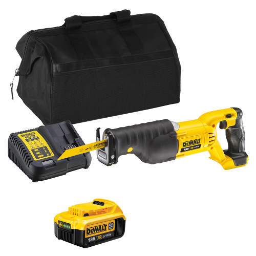 Dewalt DCS380 18V XR Reciprocating Saw with 1 x 4.0Ah Battery, Charger & Bag image