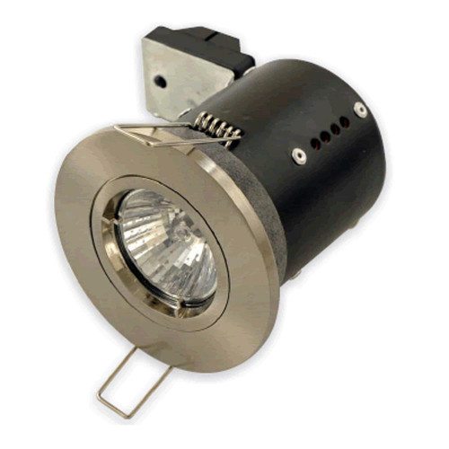 Danic Fire Rated & IP65 Die Cast Fixed Shower Light for GU10s - Satin Chrome image