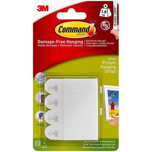 3M Command Picture Hanging Strips, Small (Pack 4) image