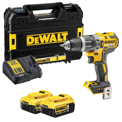 Dewalt DCD796P2 18V XR Brushless Combi Drill with 2x 5.0Ah Batteries, Charger and Case image