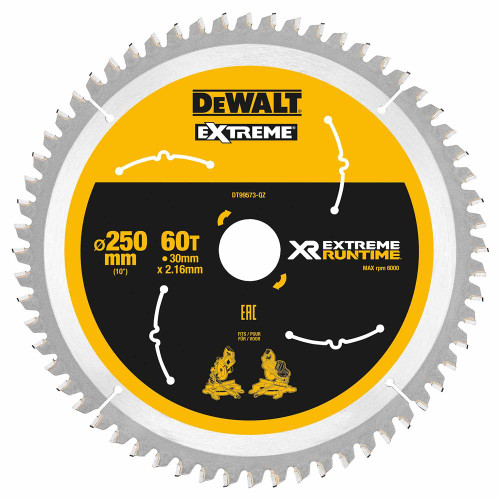 Dewalt DT99573-QZ 250mm x 30mm 60T Extreme Runtime Saw Blade