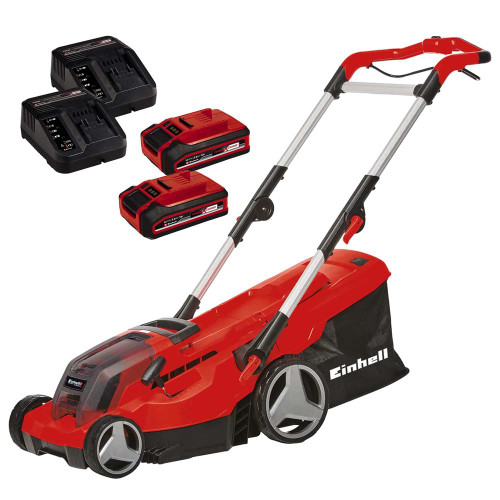 Einhell GE-CM 36/37 Li 37cm Cordless Lawn Mower with 2x 3Ah Batteries & 2x Chargers image