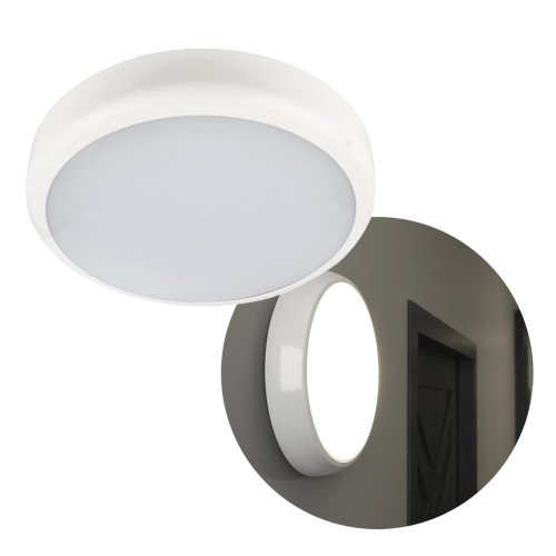 Zinc 14w LED Shallow Bulkhead Light - with Sensor & 3 Hours Microwave image Zinc 14w LED Shallow Bulkhead Light - with Sensor & 3 Hours Microwave image