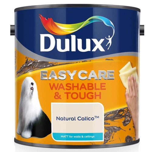 Dulux Easycare Washable & Tough Matt Natural Calico White Paint (2.5 Litre) image