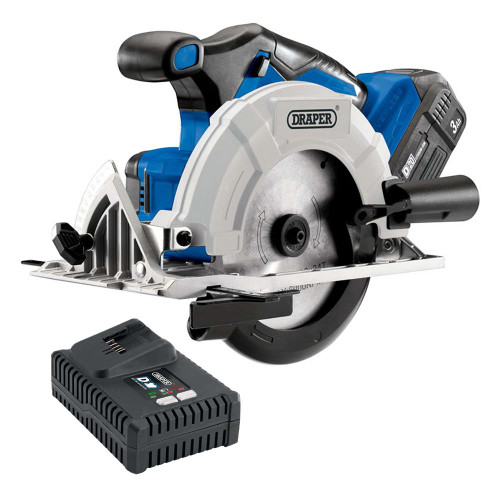 Draper 594 20v D20 165mm Brushless Circular Saw with 1 x 3Ah Battery and Charger image