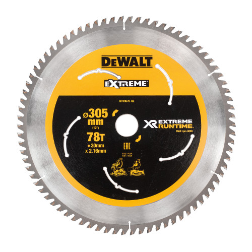 Dewalt DT99576-QZ 305mm x 30mm 78T Extreme Runtime Saw Blade Dewalt DT99576-QZ 305mm x 30mm 78T Extreme Runtime Saw Blade