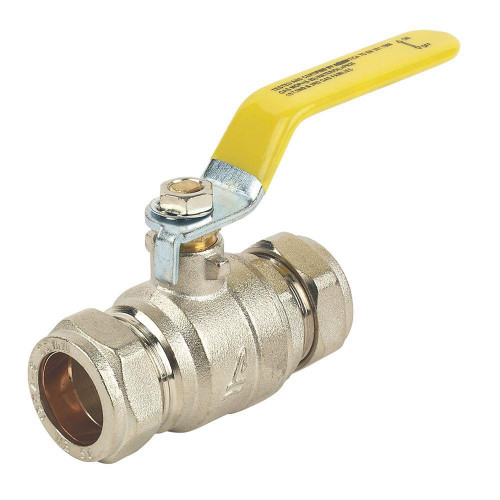 Lever Valve Gas 22mm Yellow image