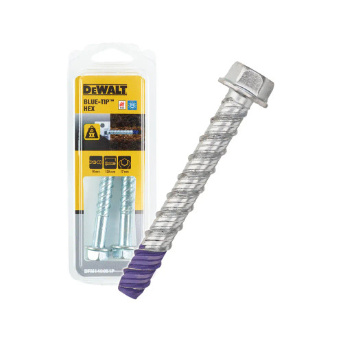 Dewalt BLUE-TIP Hex Head Zinc Plated Screw Bolt 10 x 120 - Pack of 2 image