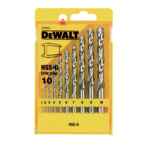 Dewalt HSS-G Jobber Drill Bit Set - 10 Piece image