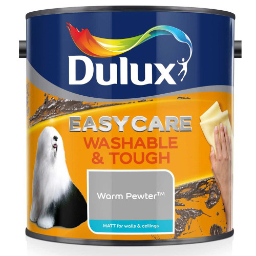 Dulux Easycare Washable & Tough Matt Warm Pewter Grey Paint (2.5 Litre) image