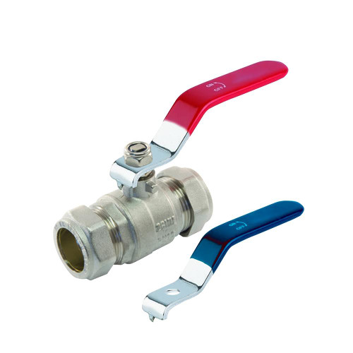 Lever Valve 28mm Red/Blue image Lever Valve 28mm Red/Blue image