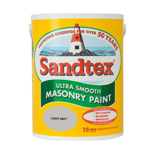 Sandtex Microseal Smooth Masonry Paint Light Grey 5L