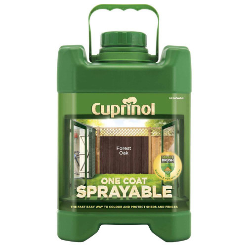 Cuprinol One Coat Sprayable Forest Oak 5L Fence Treatment ITS.co.uk