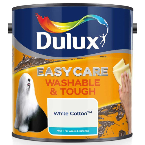 Dulux Easycare Washable & Tough Matt White Cotton Paint (2.5 Litre) image