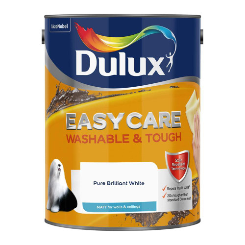 Dulux Easycare Washable & Tough Matt White Paint (5 Litre) image
