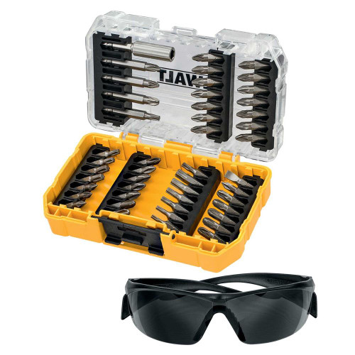 Dewalt 47 Piece Screwdriver Bit Set & Tinted Safety Glasses image