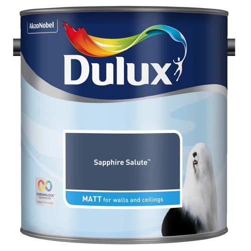 Dulux Matt Sapphire Salute Blue Paint (2.5 Litre) image