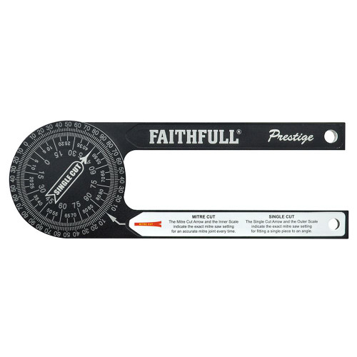 Faithfull Prestige Mitre Saw Protractor Black Aluminium