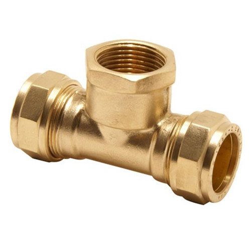22mm x 1/2'' Compression Female Tee - Pack of 10 image