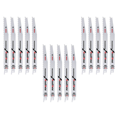 Bosch S3456XF BIM 200mm Reciprocating Blades (Progressor for Wood & Metal) - Pack of 15 image Bosch S3456XF BIM 200mm Reciprocating Blades (Progressor for Wood & Metal) - Pack of 15 image