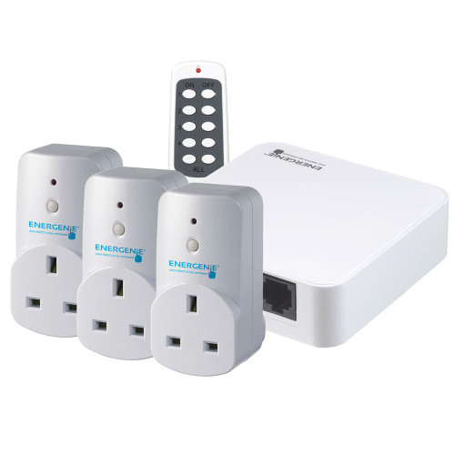 Energenie MIHO027 MiHome Starter Pack (Home Gateway + 3 x Home Adapter + 1 x Remote) image