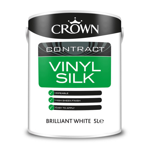 Crown Vinyl Silk Emulsion Brilliant White - 5L image