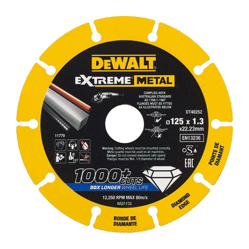 Dewalt Extreme Diamond Metal Cutting Blade 125mm x 22.23mm image