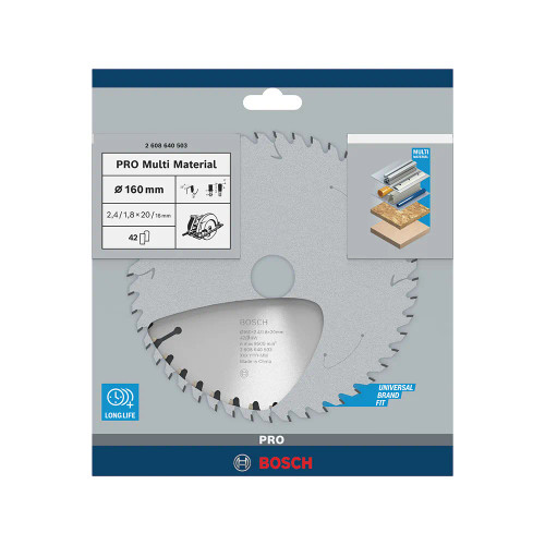 Bosch PRO 160mm x 20mm 42T Multi Material Circular Saw Blade image