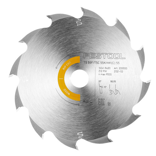 Festool Panther saw blade HW 160x1.8x20 PW12 Wood Rip Cut image