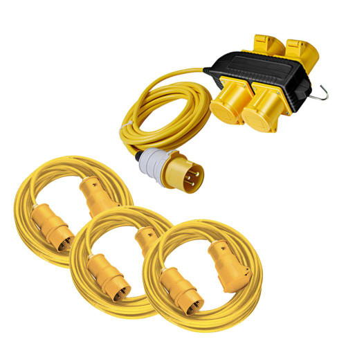 Brennenstuhl 4 Way Powerblock & 3x 2.5mm 14m Leads image