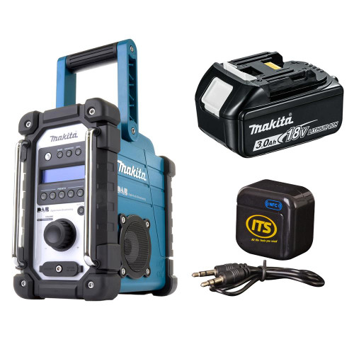 Makita DAB Jobsite Radio with 3Ah Battery & Bluetooth Adaptor Box Bundle image