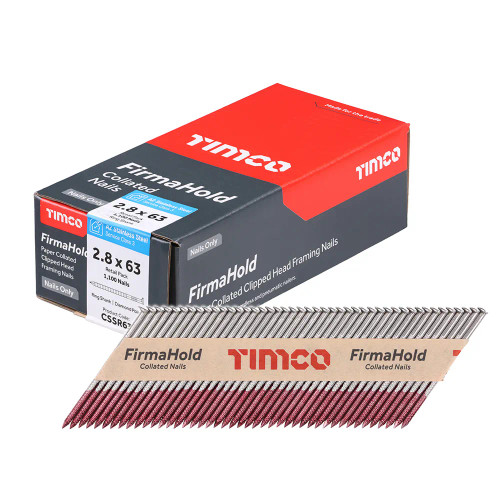 FirmaHold 2.8 x 63mm, 34° Ring Shank Stainless Steel Nails - Box of 1100 image