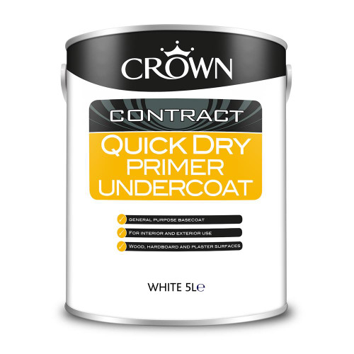 Crown Quick Dry Primer Undercoat White - 5L image